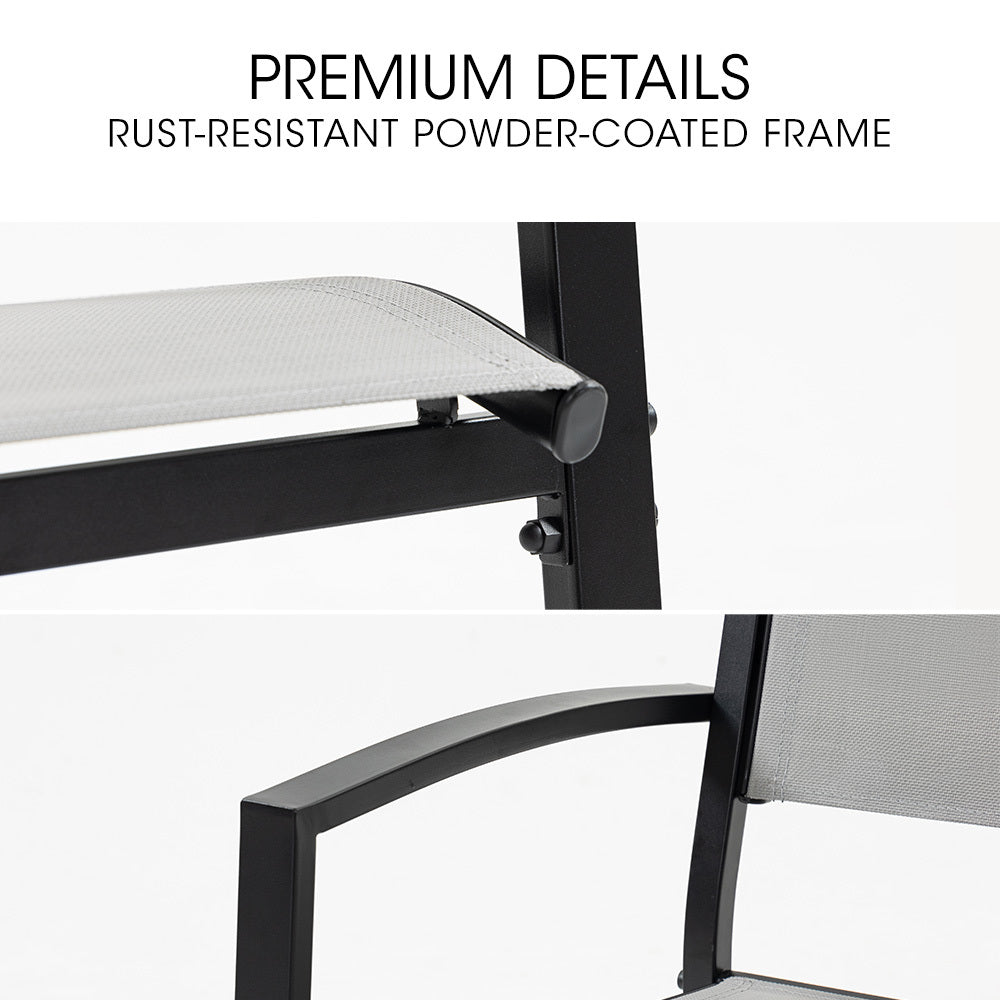 Fortia 5pc Outdoor Dining Furniture Set, 90 x 90cm Table and Chairs Setting for Outside